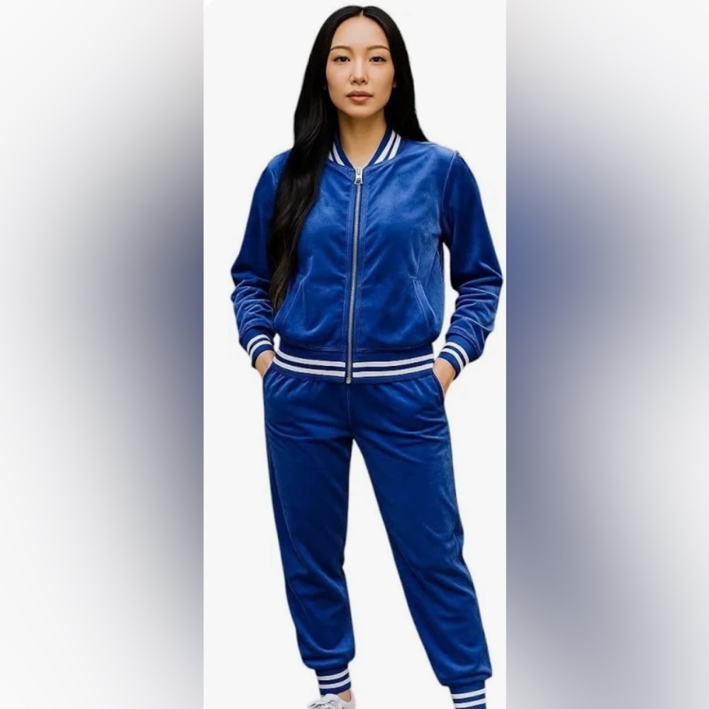 Kate + Mallory Purple‎ Velour Tracksuit Size 1x